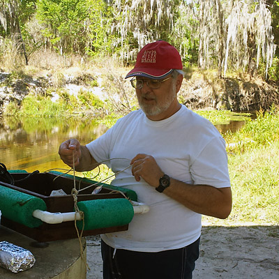 Terry checking his gear.